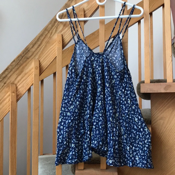 Blue Floral Babydoll Dress - Picture 2 of 3